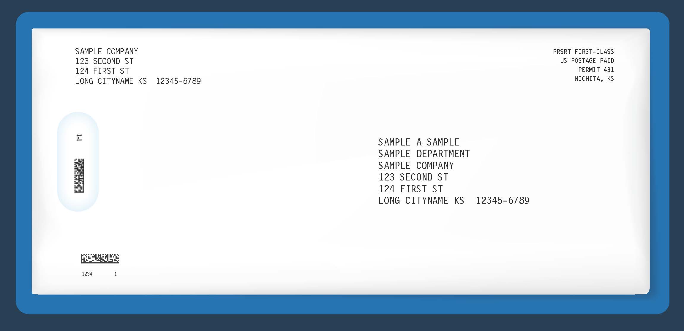 Postalocity's Temporary Oval Windowed Envelope