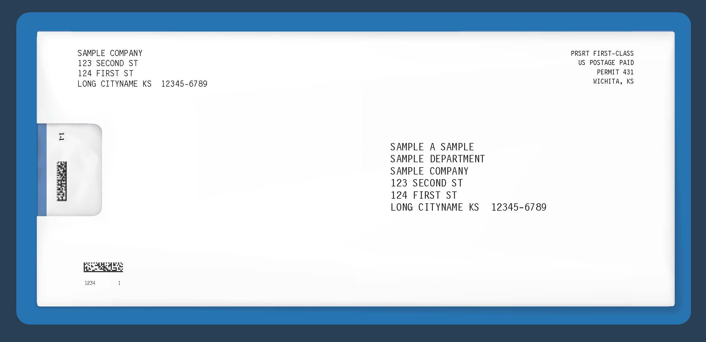 Postalocity's Typical Windowed Envelope